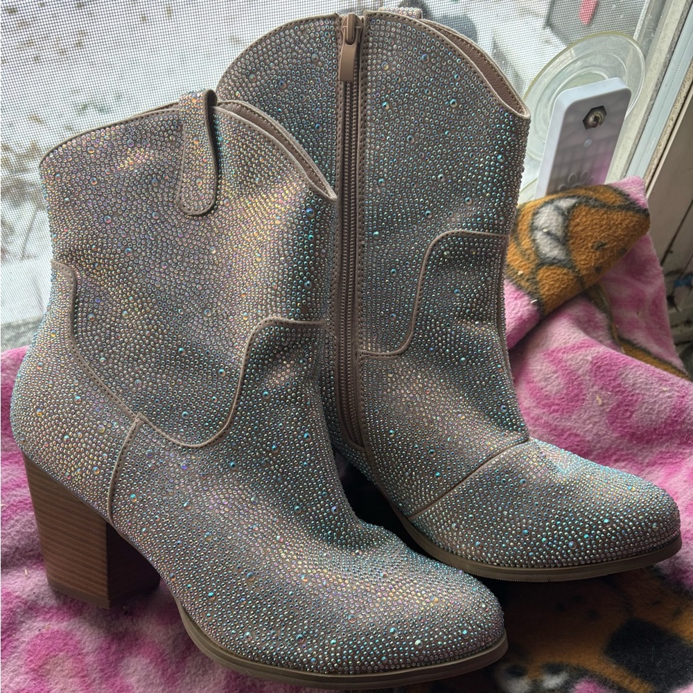 Torrid Glittering Silver Heeled Boots